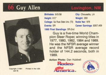 1991 Rodeo America Set B #66 Guy Allen Back